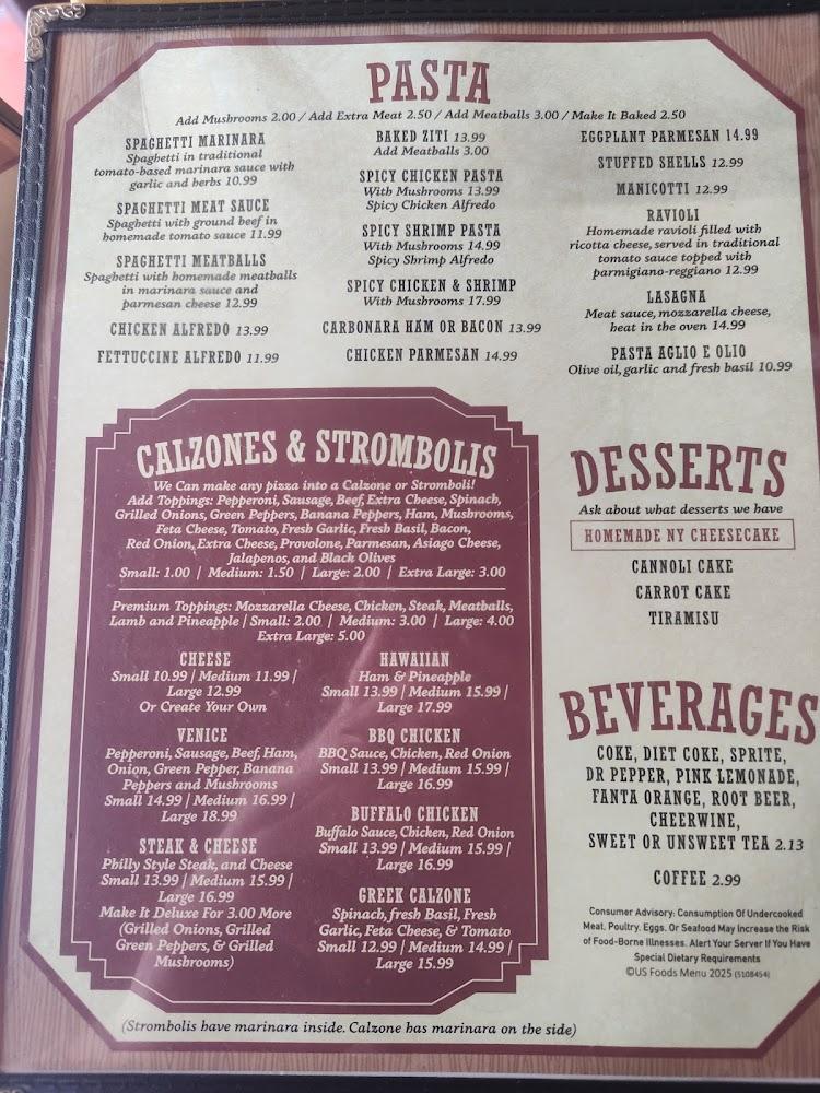Venice Italian Restaurant Menu image 1